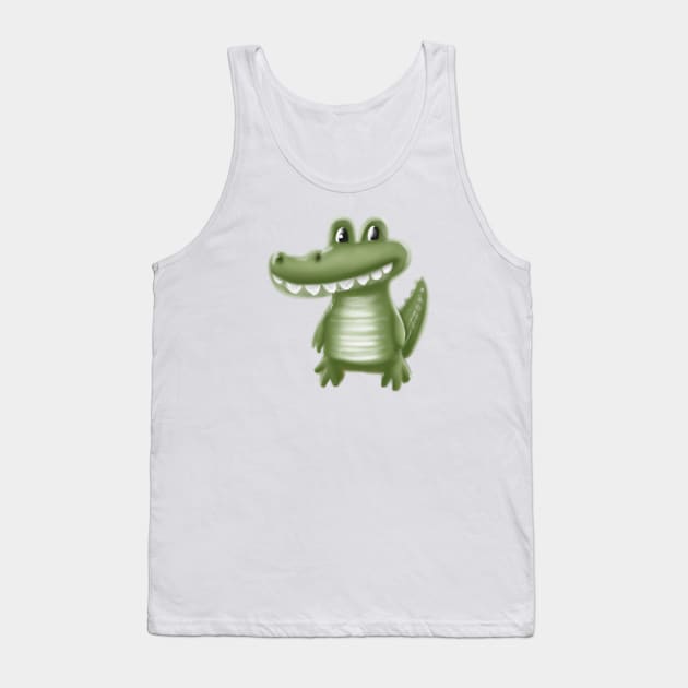 Cute Aligator Drawing Tank Top by Play Zoo